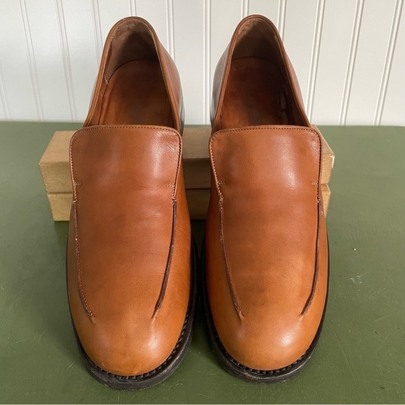 John Varvatos Hand Made Apron Loafers in Cognac Leather *Italy* - Picture 12 of 13